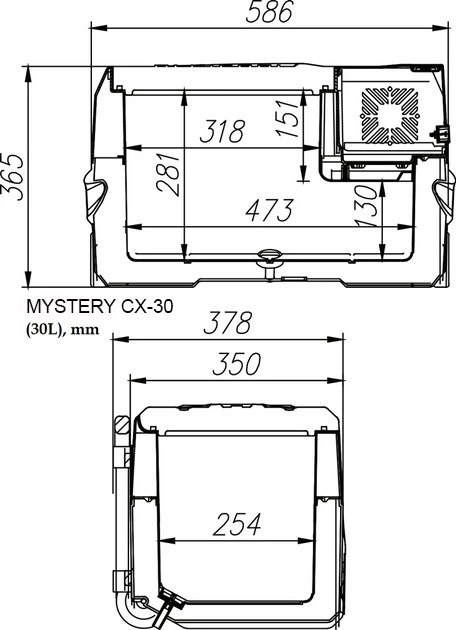 Компресорний автомобільний холодильник Mystery CX-30